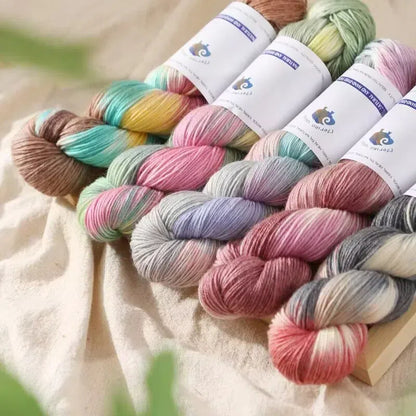 5Pcs(a Kit) Dopamine Gradient Wool Art Yarn